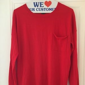 Theory red pockets sweater